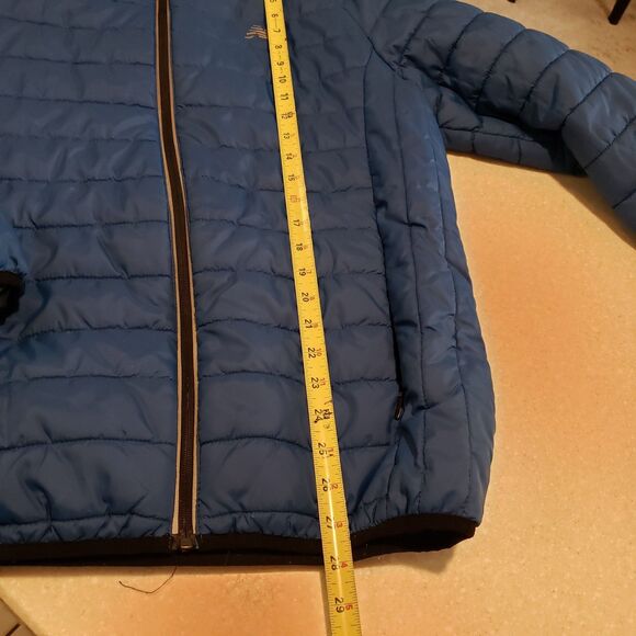 New Balance Men's Medium Blue Quilted Tech Puffer Winter Jacket - Picture 9 of 10